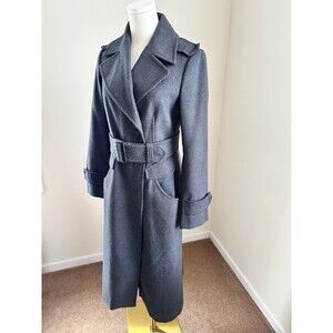United Colors of Benetton Made in Italy Long Belted Coat IT 42 US S Gray Y2K